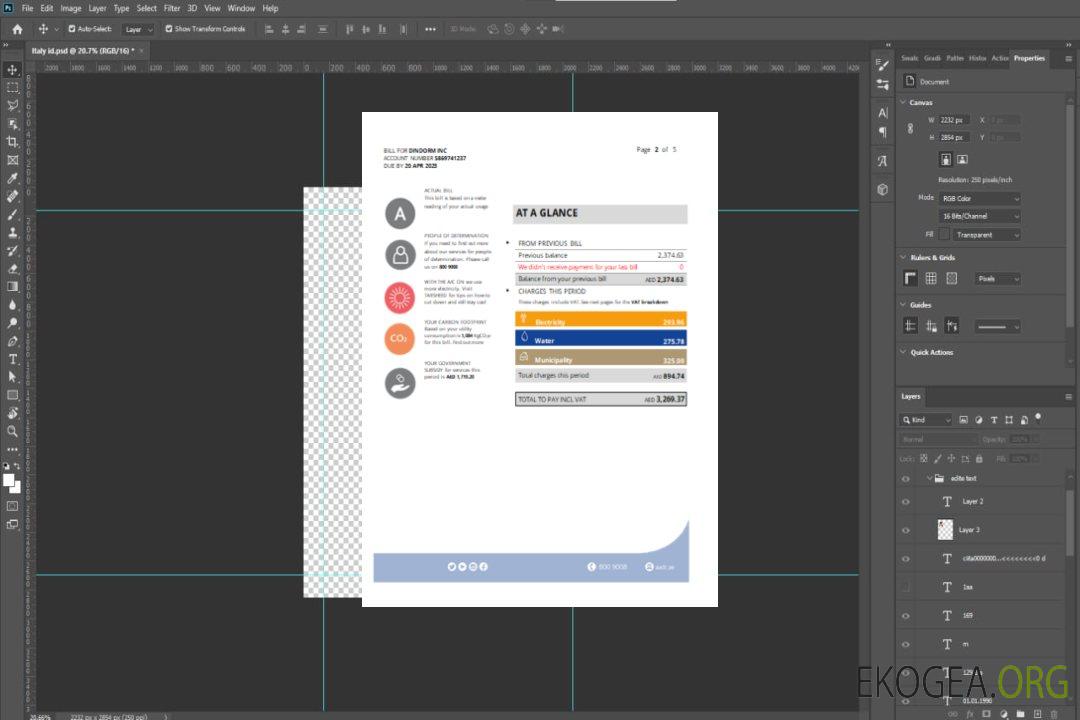 Facture commerciale de la société de distribution d'Al Ain, page 2, SCR template